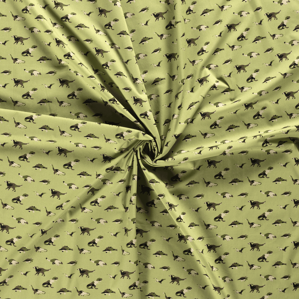 Popeline Coton – Motif Dinosaures — vue 3