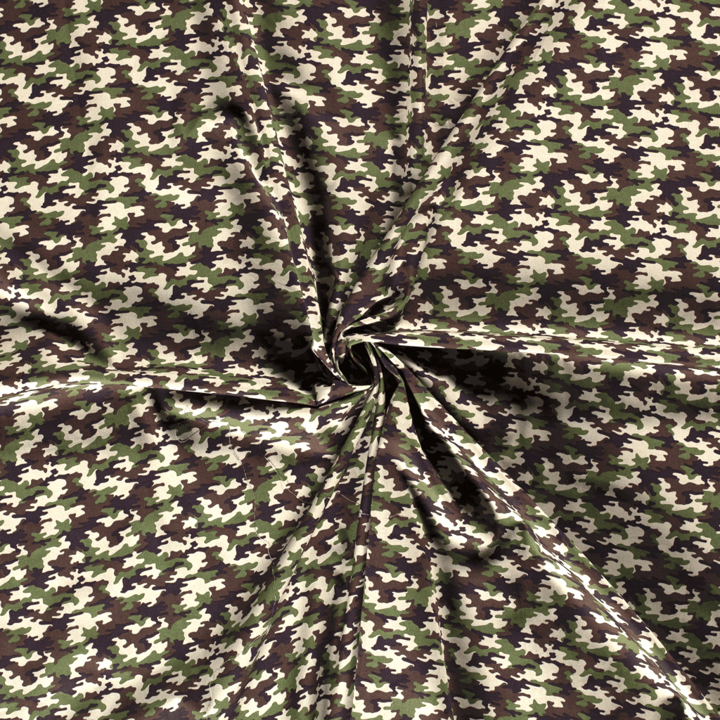 Popeline Coton – Motif Camouflage / Militaire — vue 4