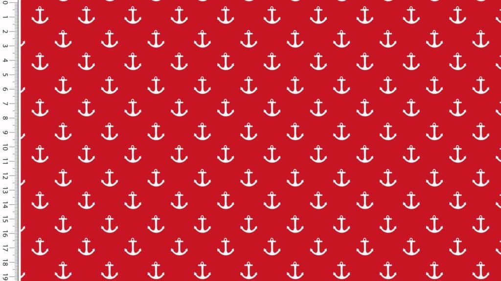 Popeline Coton – Motif Ancre Marine — vue 3