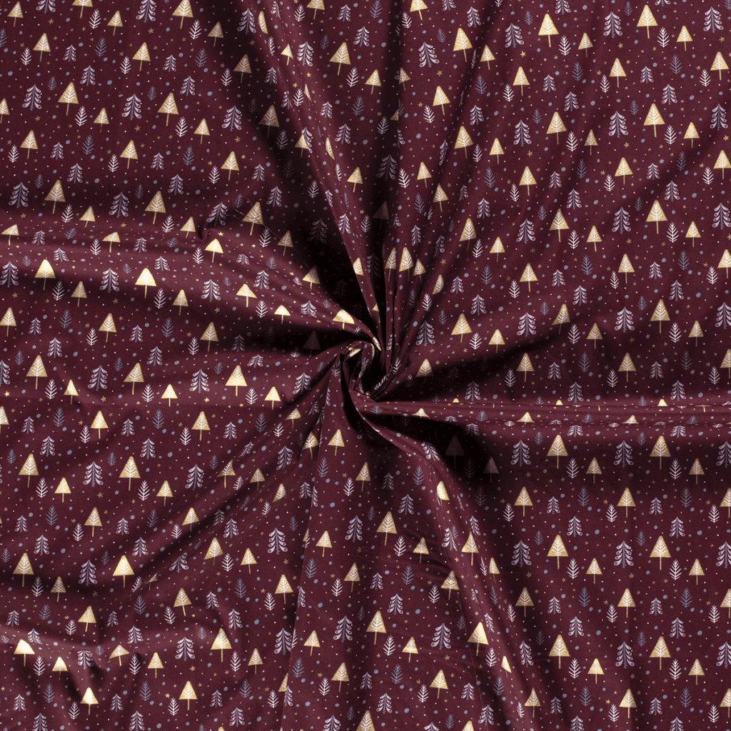 Popeline Coton – Motif Noël Sapin