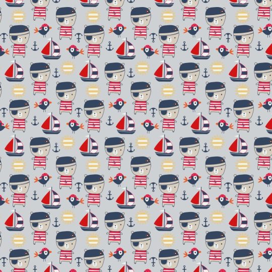 Popeline Coton – Ourson Pirate — vue 3