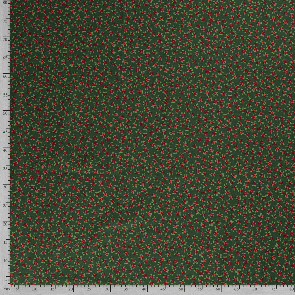 Popeline Coton – Motif Noël Petites Fleurs — vue 3