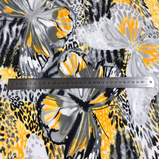 Tissu Viscose Elasthanne Imprime Papillons — vue 2