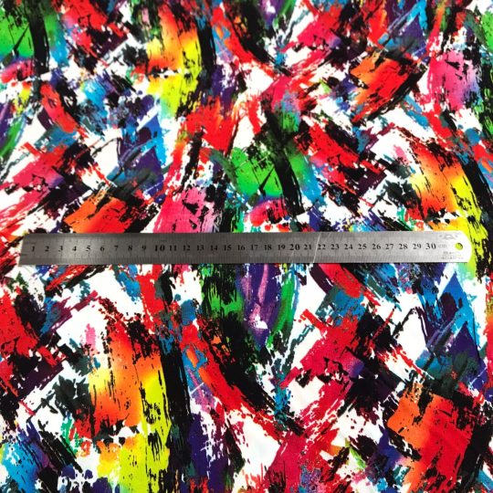 Tissu Viscose Imprime Peinture Abstraite — vue 3