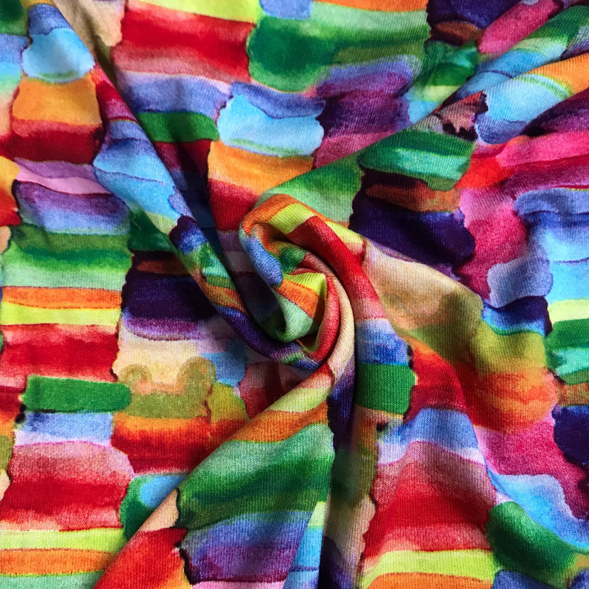 Tissu Jersey Imprime Geometrique Rectangle