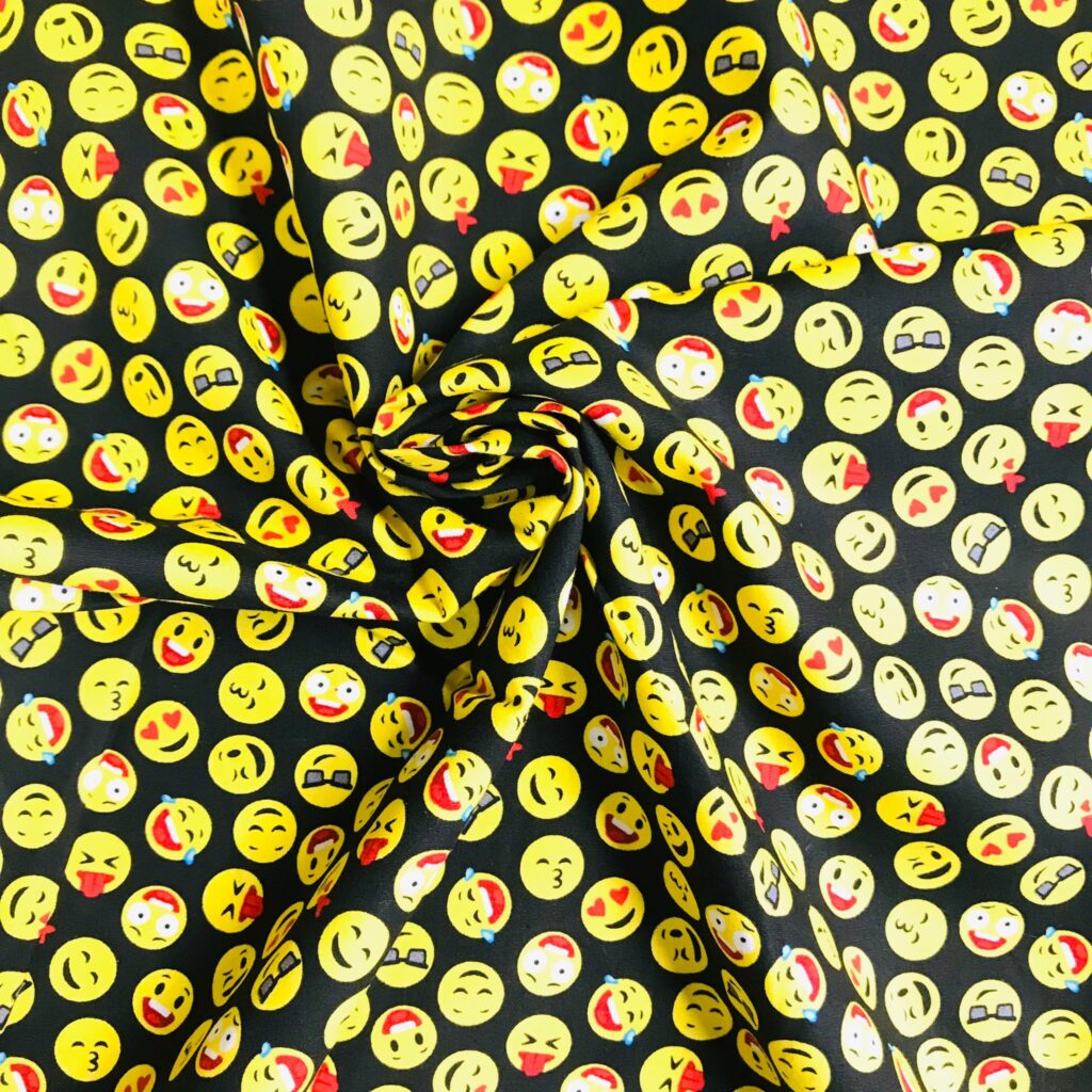 Tissu Coton Imprime Smiley