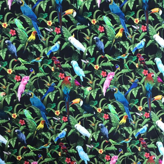 Coton Imprime Oiseaux