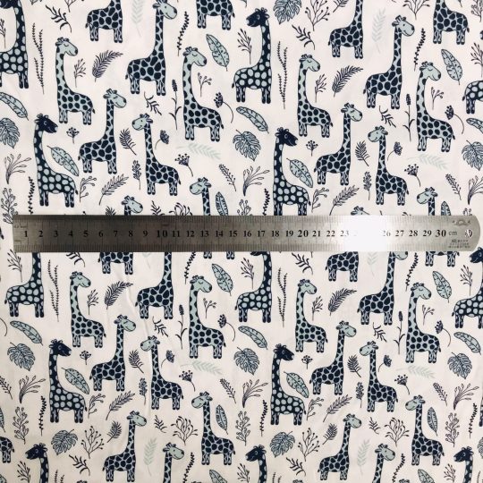 Popeline Coton Imprime Girafes / Feuilles — vue 4