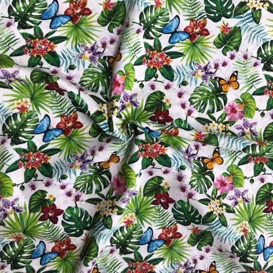 Popeline Coton Imprime Papillons — vue 4