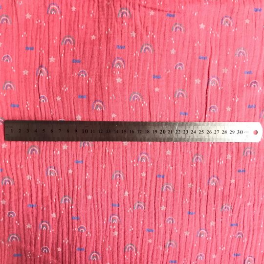 Tissu Double Gaze Imprime Arcs-En-Ciel — vue 3