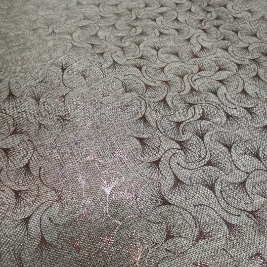Toile De Jute Impression Métal – Fleur De Ginko Bronze — vue 4