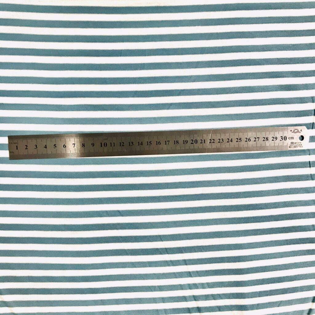 Tissu Jersey Rayures Bleu Canard — vue 3