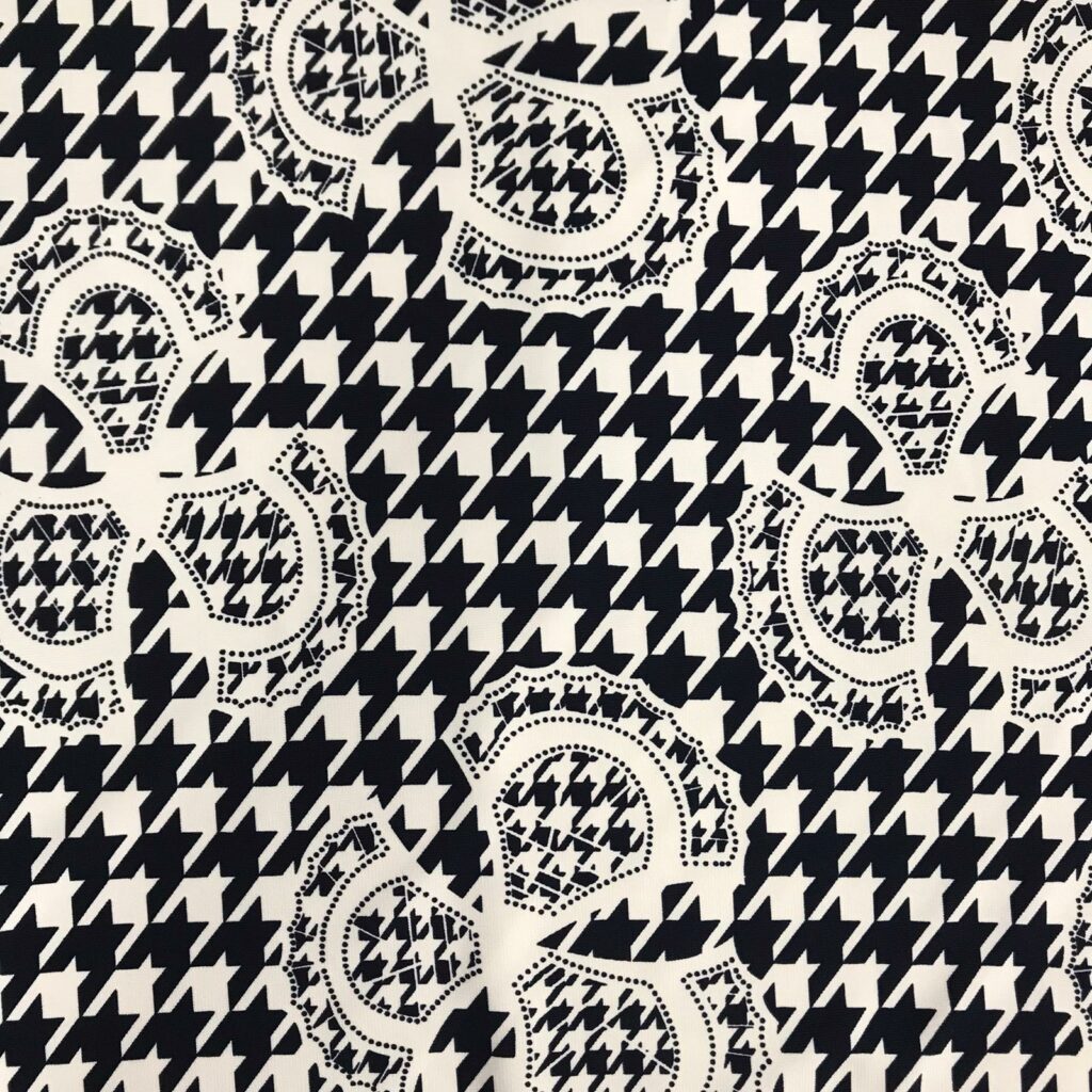 Tissu Jersey Motif Pied De Coq