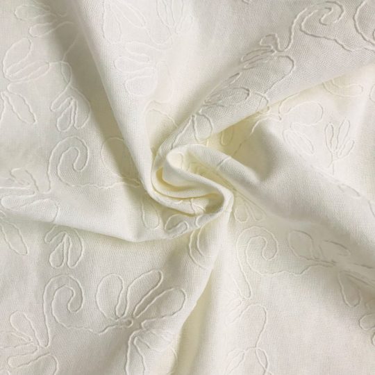 Tissu Lin Viscose Brodé