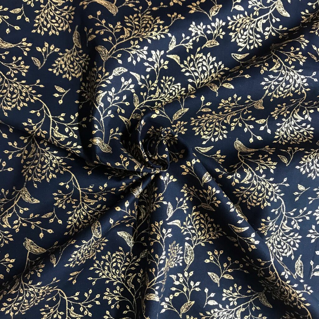 Popeline Coton Motif Feuillage