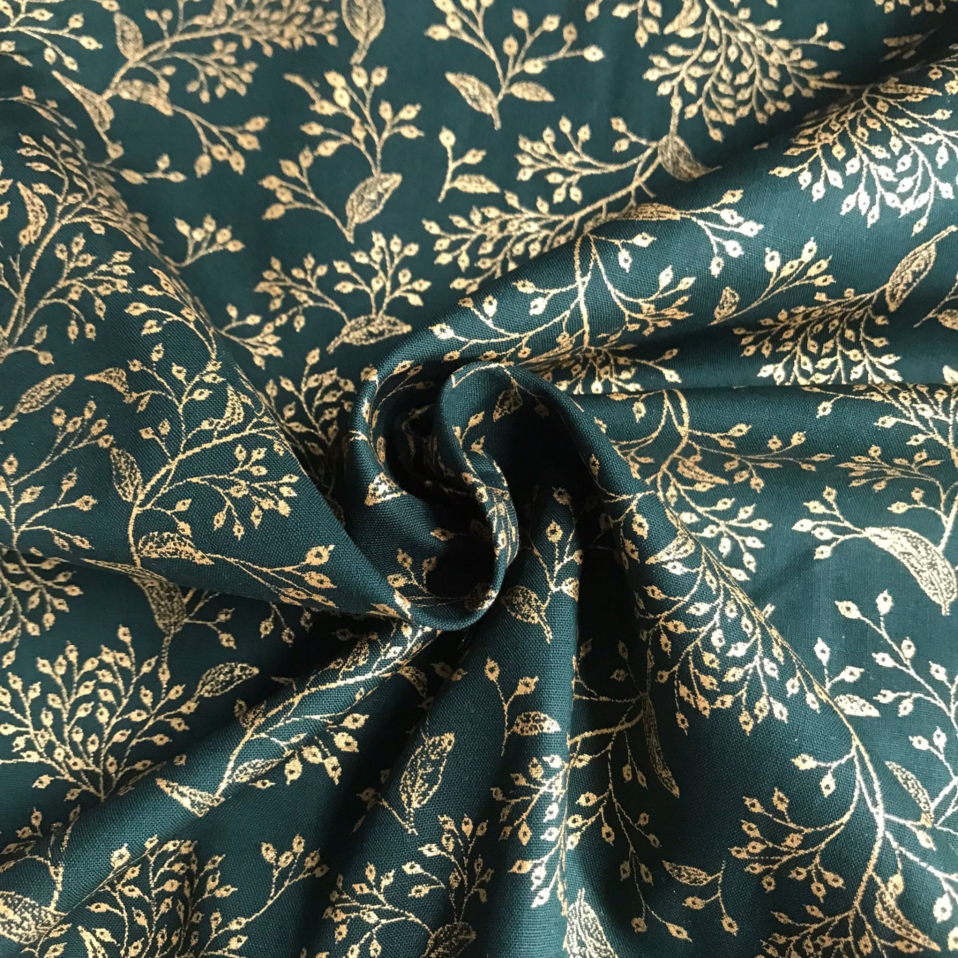 Popeline Coton Motif Feuillage — vue 6