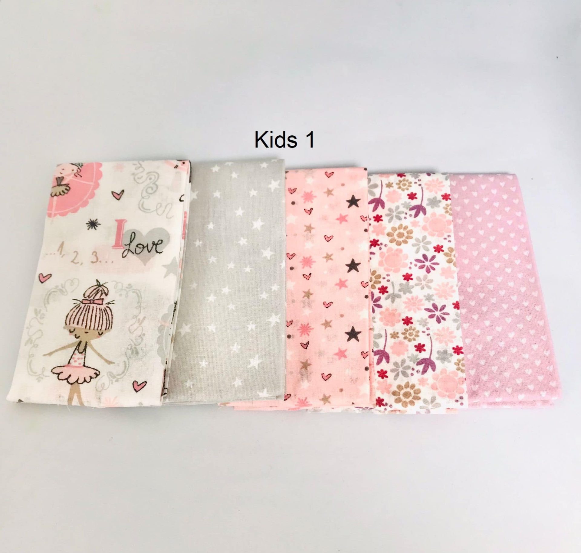 LOT DE 5 COUPONS COTON KIDS 45x55cm