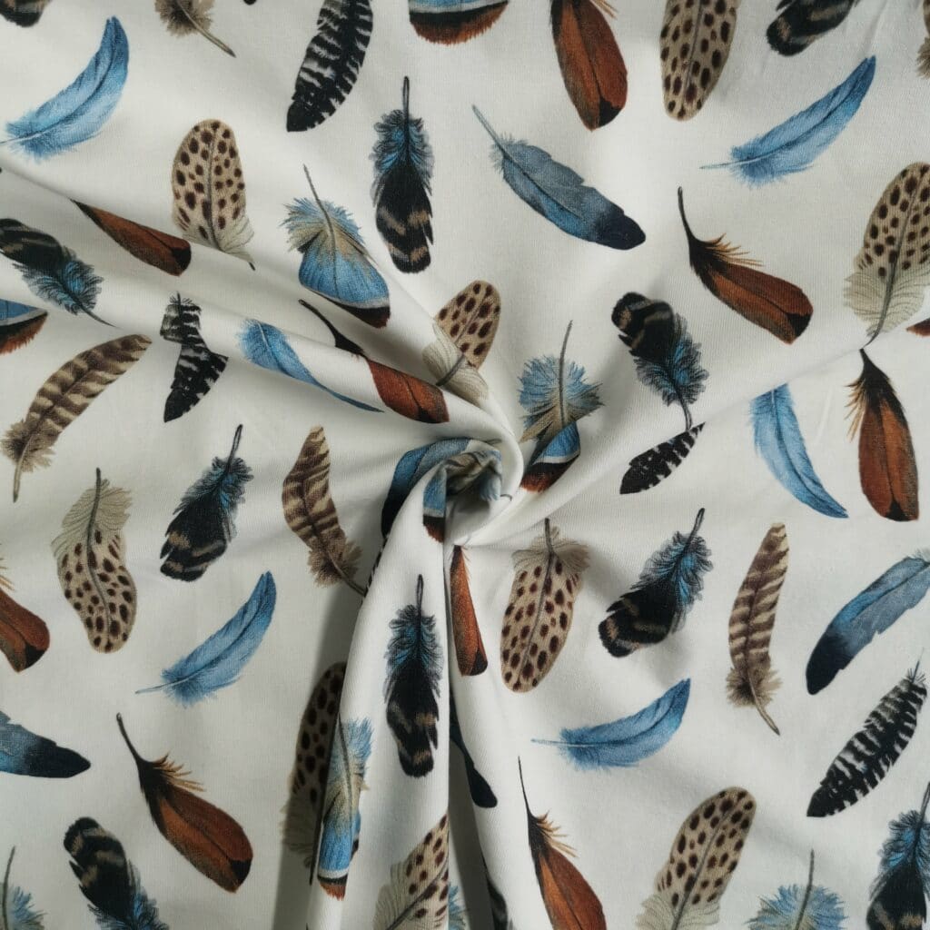 Tissu Jersey Plumes