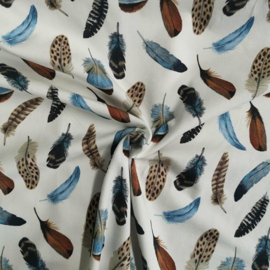 Tissu Jersey Plumes