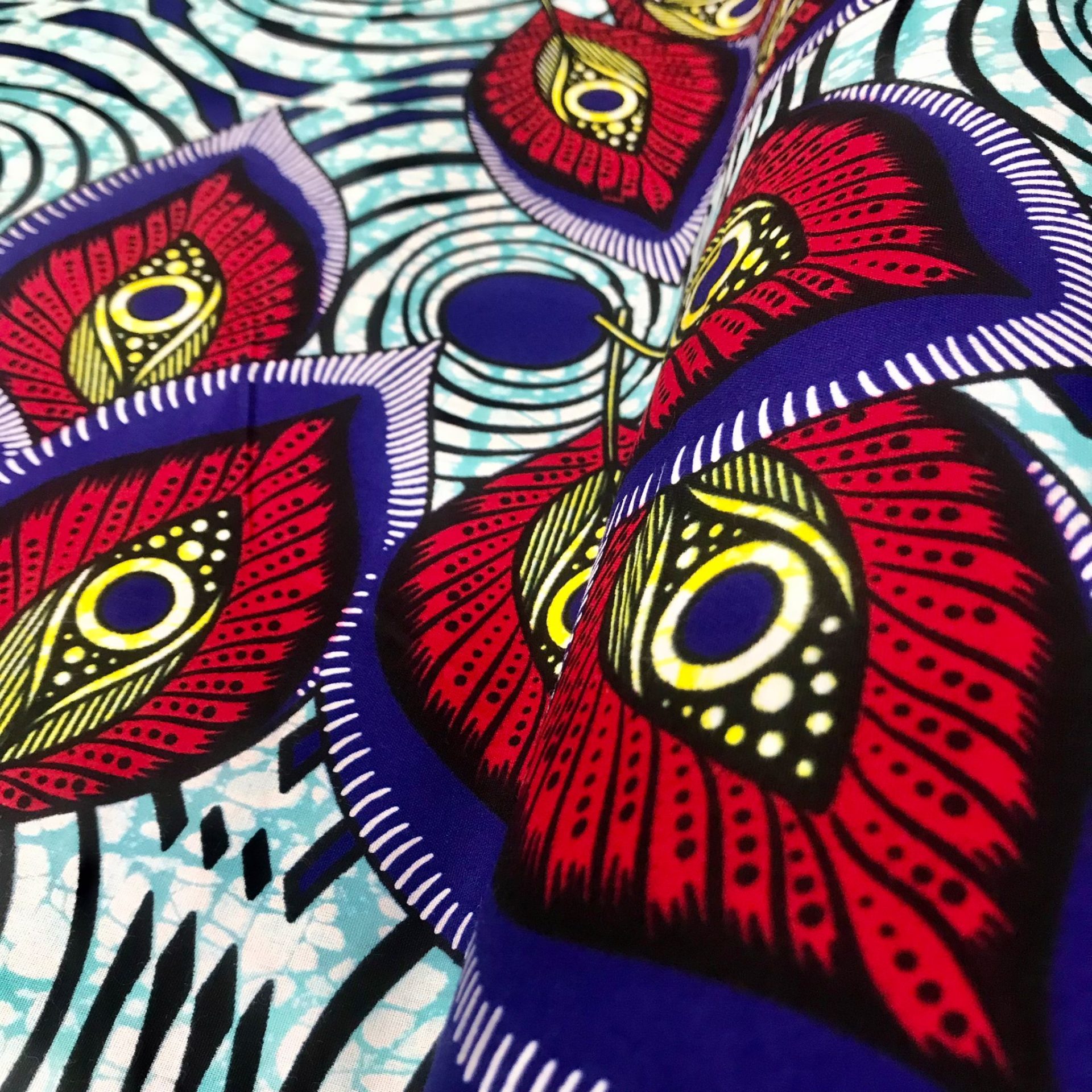 Tissu Africain Motif Plumes