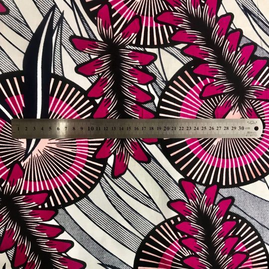Tissu Africain Motif Rond Et Fleur Abstrait — vue 3