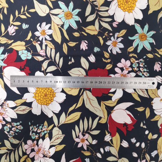 Lin Viscose Motif Fleuri — vue 2