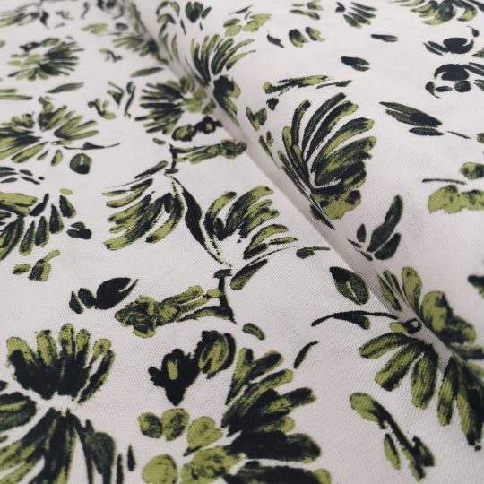 Lin Viscose Motif Fleuri