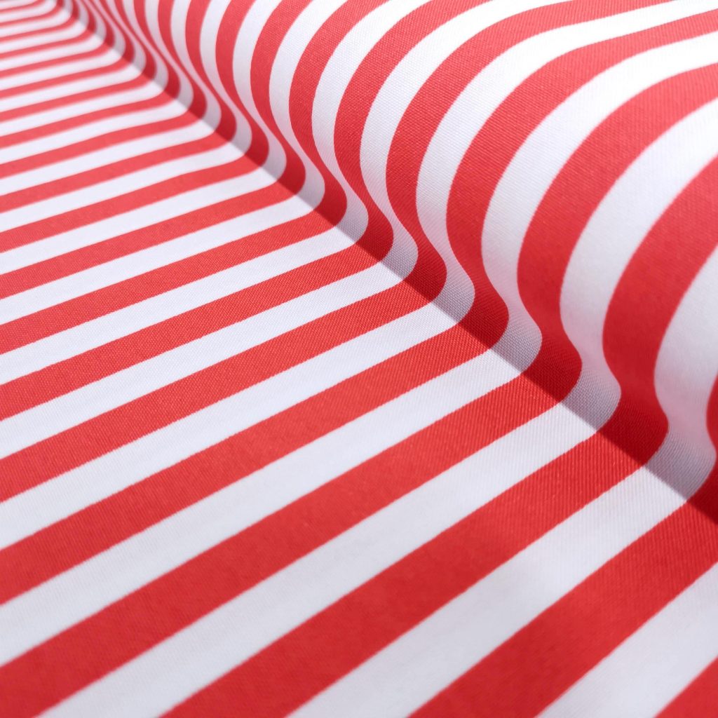 Tissu Rayure Blanche Et Rouge Burton Polyester