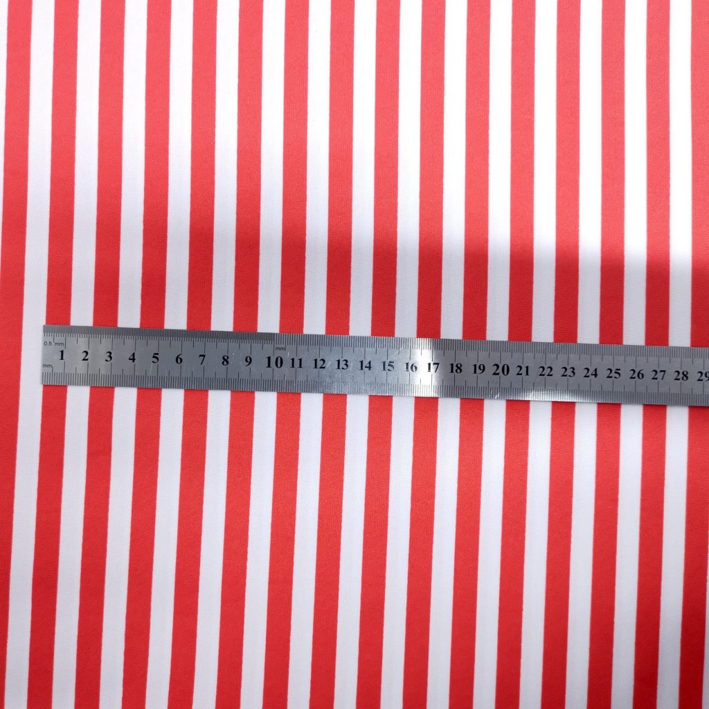 Tissu Rayure Blanche Et Rouge Burton Polyester — vue 4
