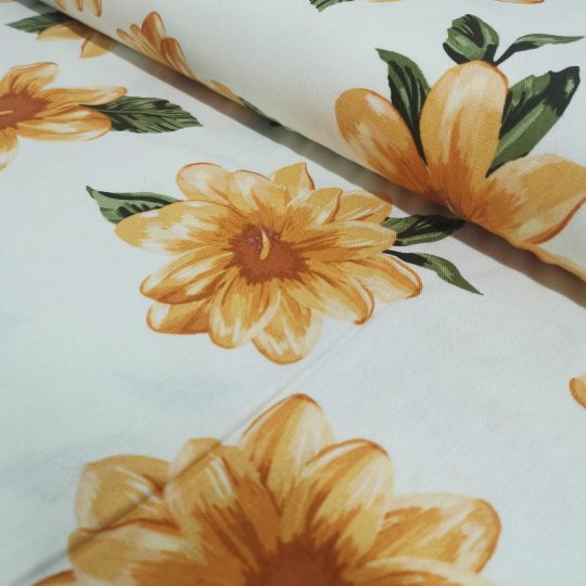 Lin Viscose Motif Fleuri