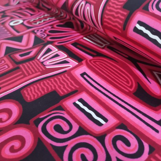 Tissu Africain Motif Ethnique Rose — vue 3