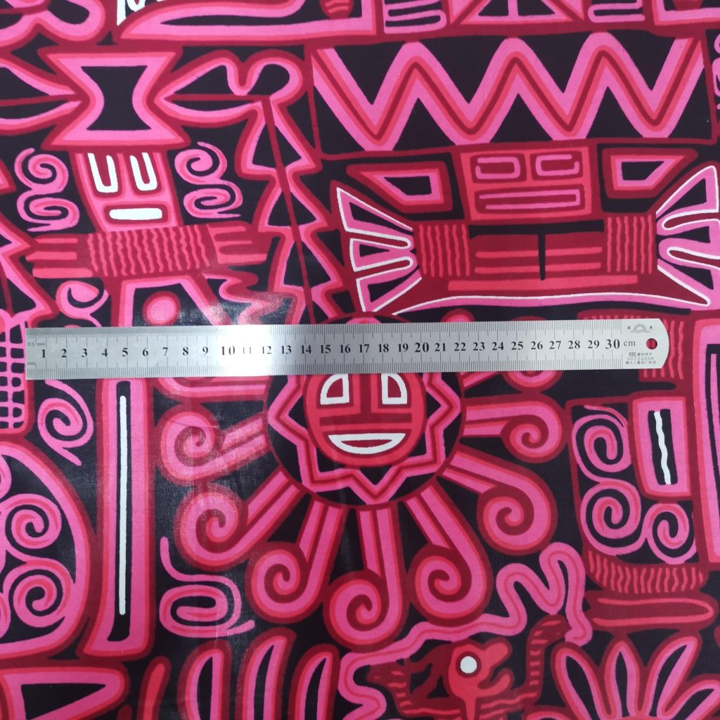 Tissu Africain Motif Ethnique Rose — vue 4