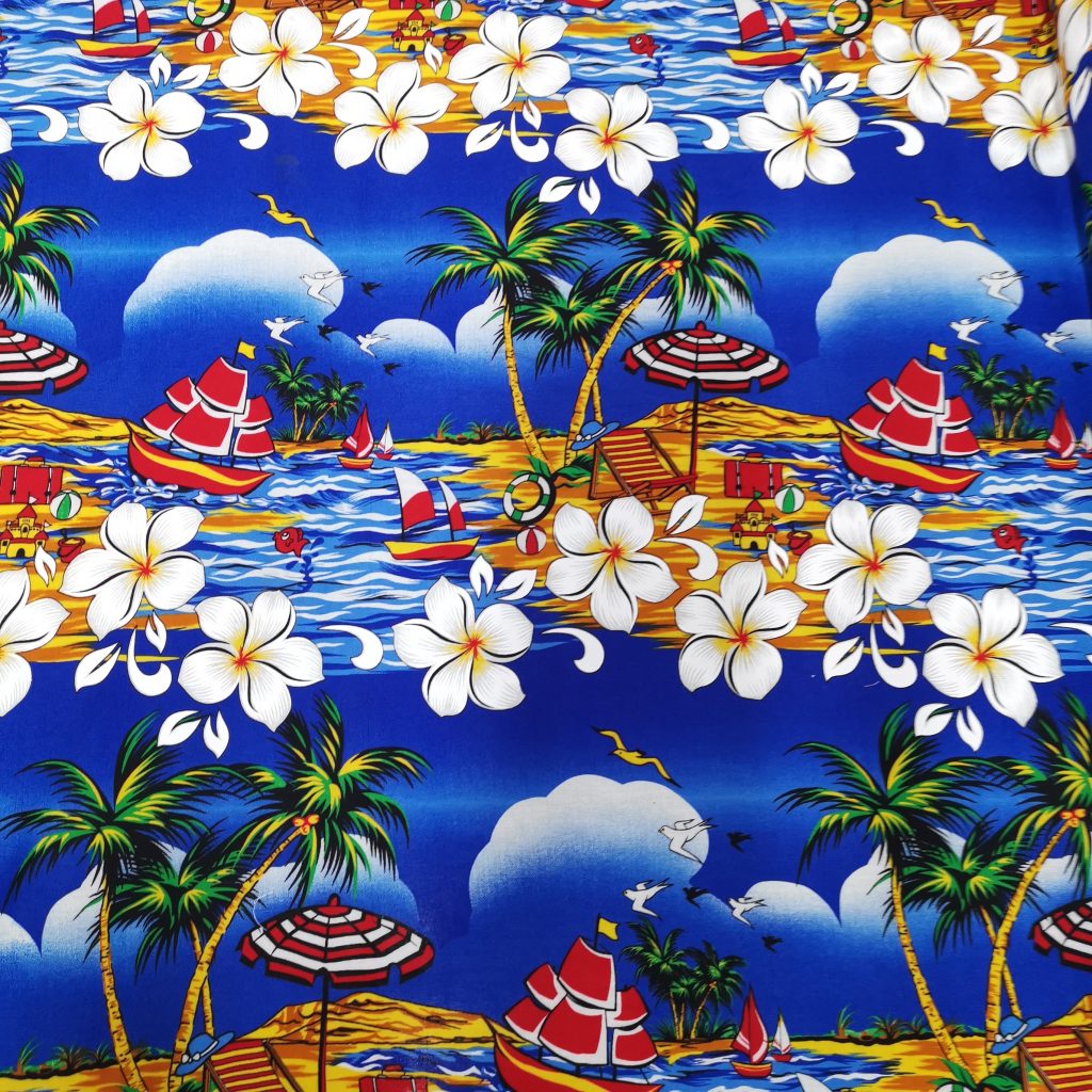 Fibrane Imprimée Plage Tropicale Fleur De Frangipanier Tiaré — vue 3