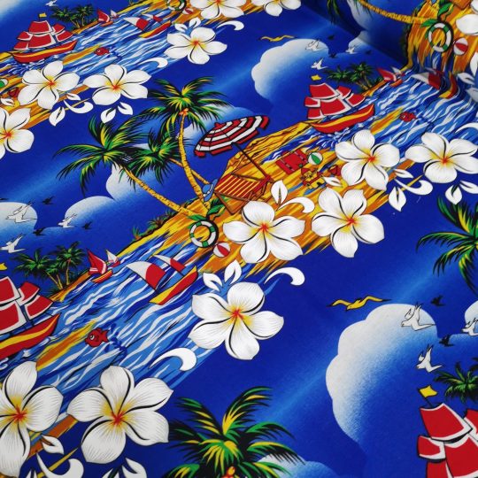 Fibrane Imprimée Plage Tropicale Fleur De Frangipanier Tiaré — vue 4