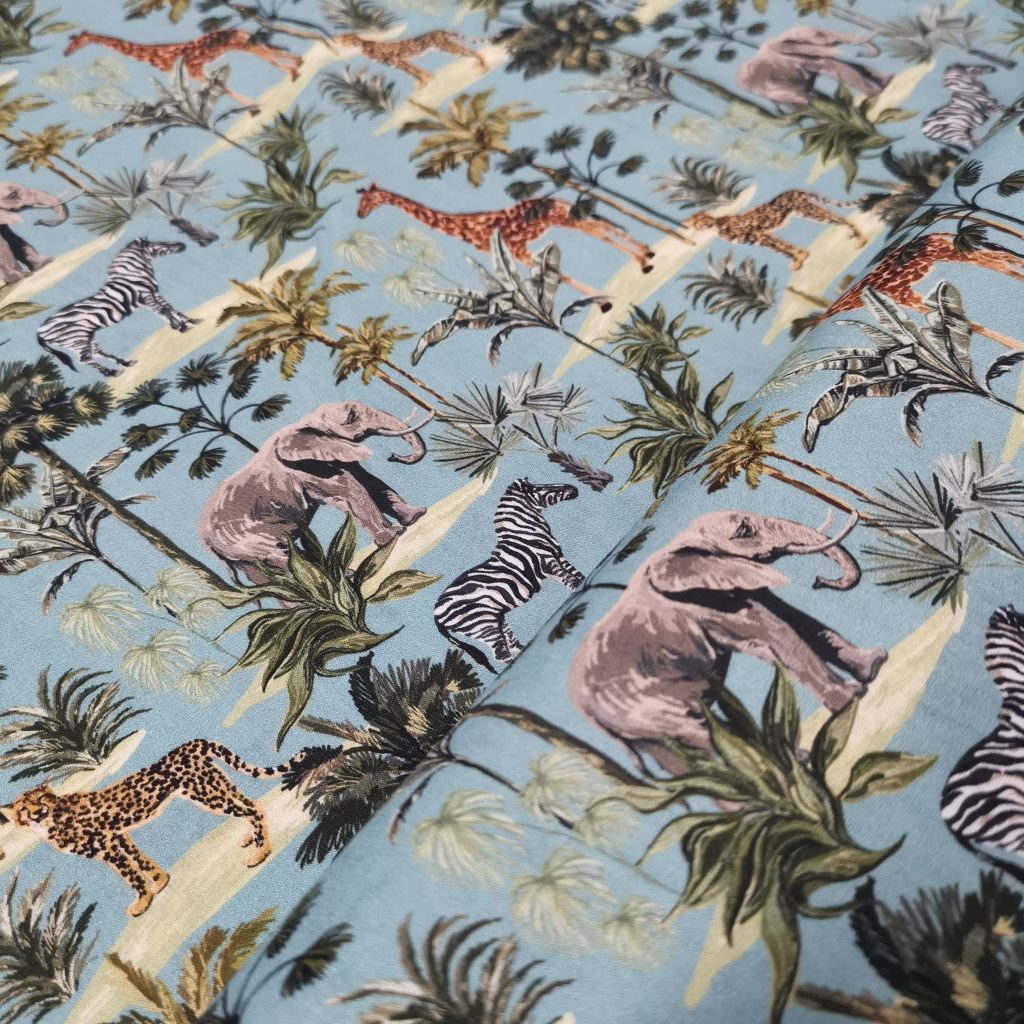 Tissu Coton Imprimé Animaux De La Savane