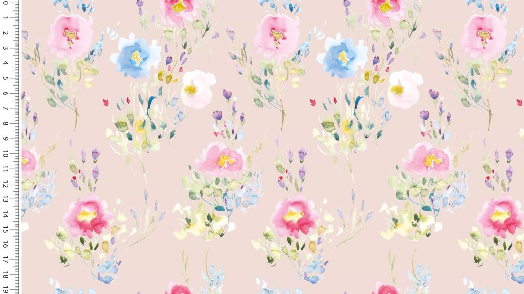 Tissu Coton Imprimé Floral Aquarelle — vue 2
