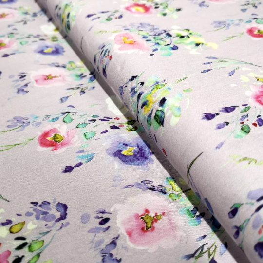 Tissu Coton Imprimé Floral Aquarelle