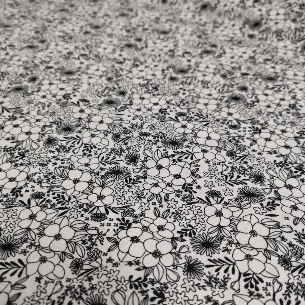 Tissu Coton Imprimé Floral Monochrome — vue 6