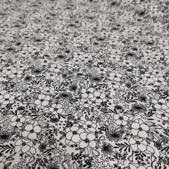 Tissu Coton Imprimé Floral Monochrome — vue 6