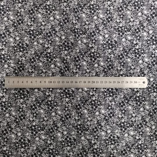 Tissu Coton Imprimé Floral Monochrome — vue 2