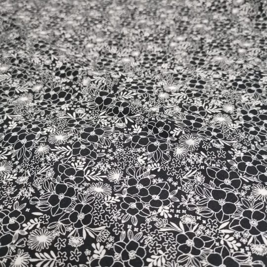 Tissu Coton Imprimé Floral Monochrome — vue 3