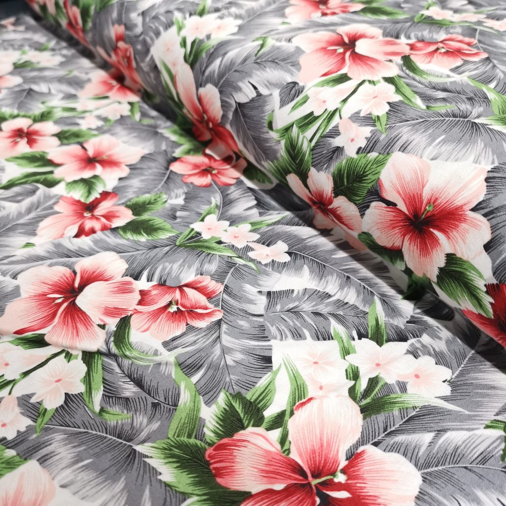 Tissu Coton Imprimé Hibiscus