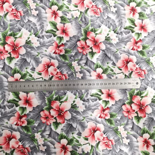 Tissu Coton Imprimé Hibiscus — vue 3