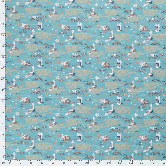 Tissu Coton Popeline Imprimé Héron Japonais — vue 2