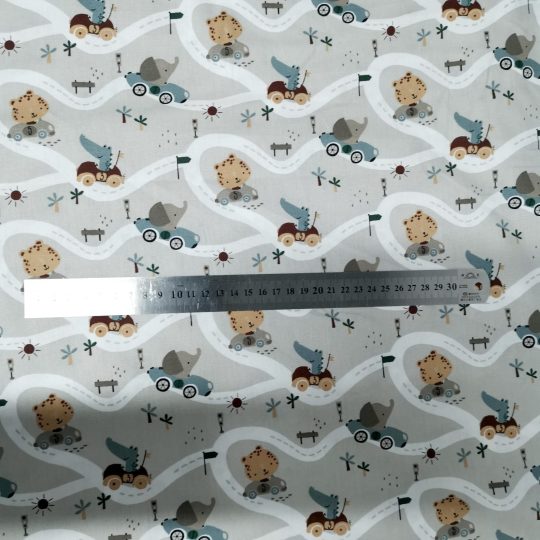 Popeline Coton Digital – Animaux En Voiture — vue 4