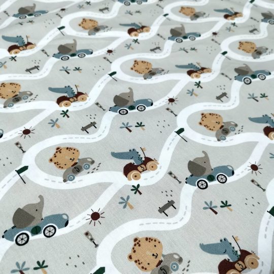 Popeline Coton Digital – Animaux En Voiture — vue 3