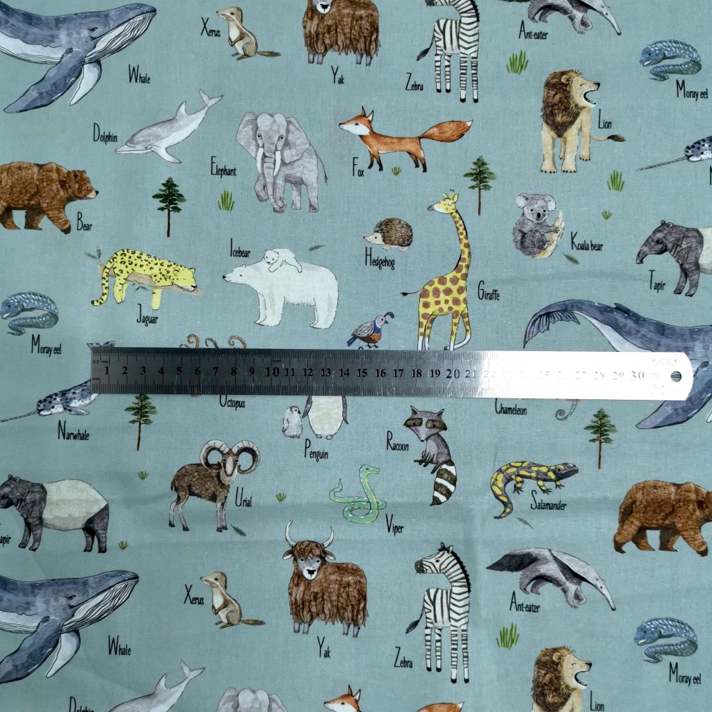 Popeline Coton Digital – Animaux En Anglais / Animals In English — vue 2