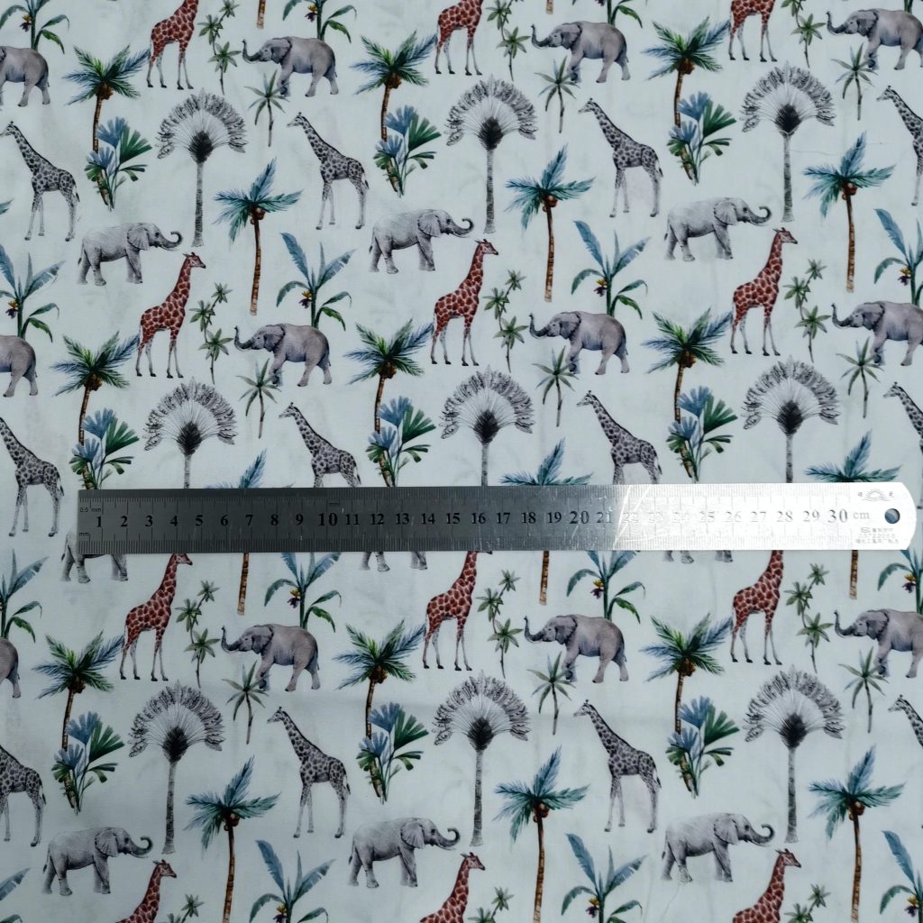 Popeline Coton Digital – Éléphants Et Girafes — vue 2