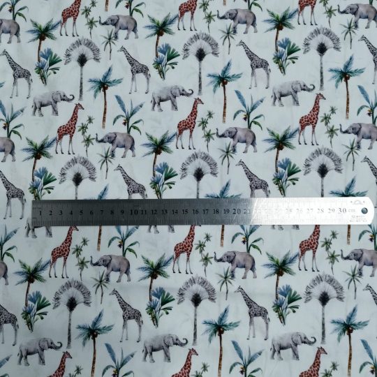 Popeline Coton Digital – Éléphants Et Girafes — vue 2