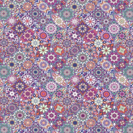 Tissu Coton Popeline Imprimé Géométrique Mandala — vue 4